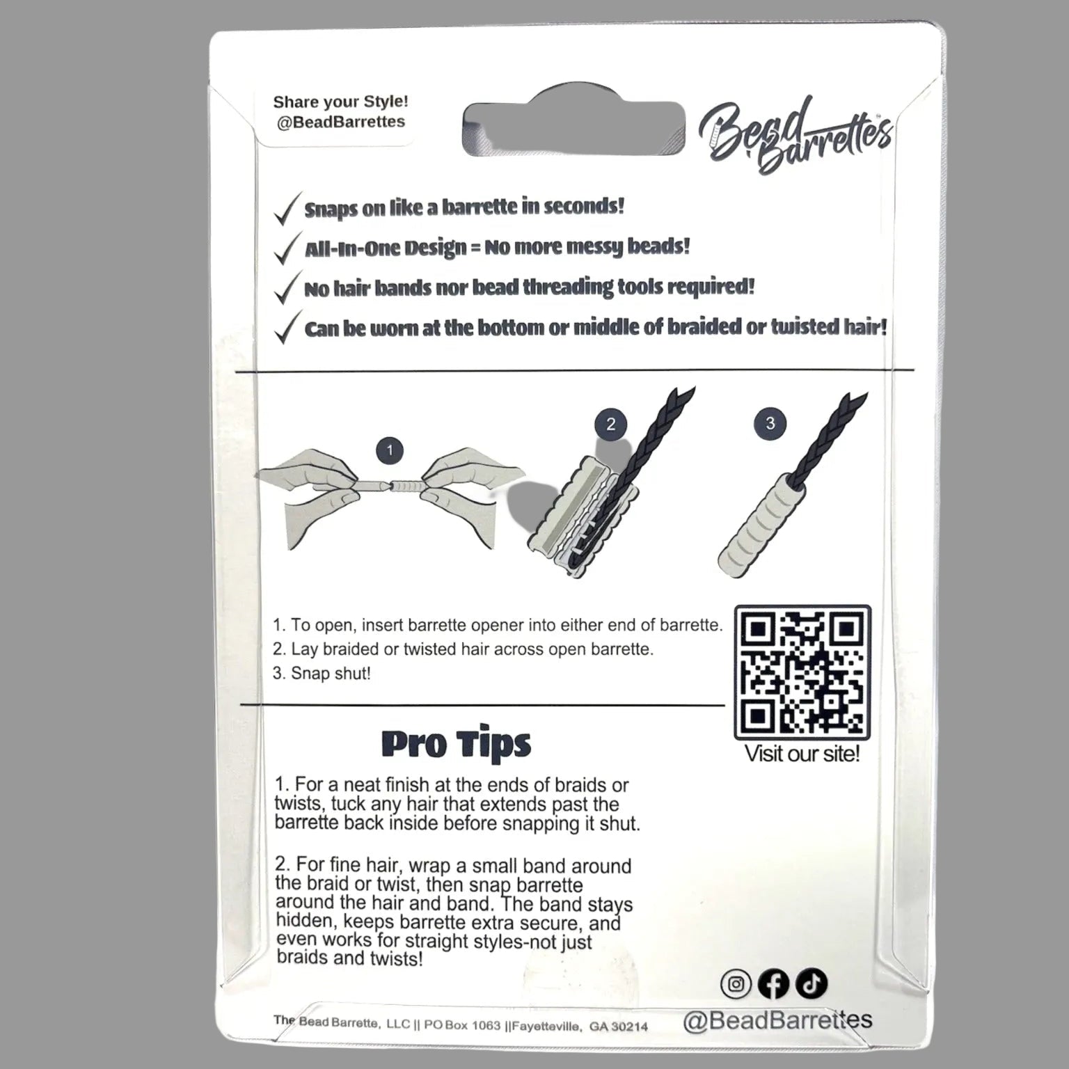 Bead Barrettes® Snap-On Hair Beads