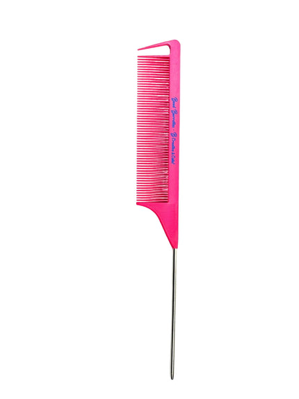 Bright pink rat tail Bead Barrette comb. B Creative & Cute